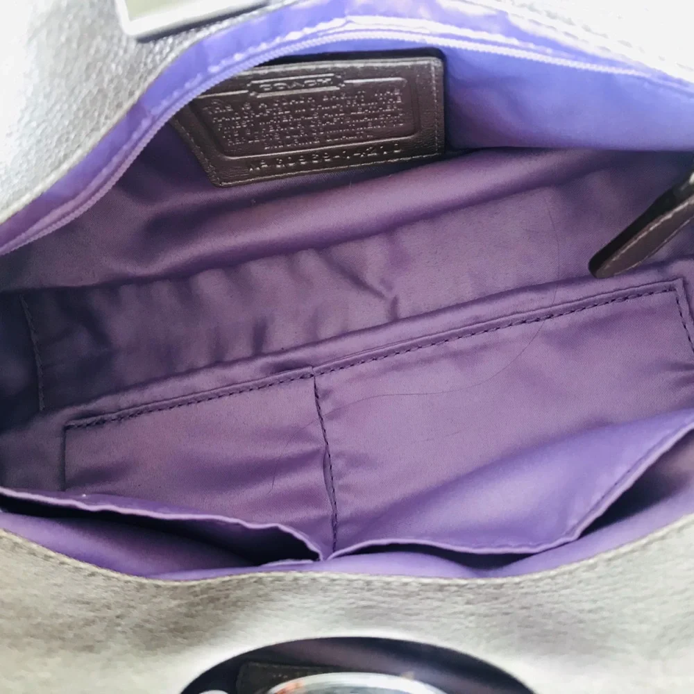 Coach Legacy Turnlock Metallic Leather Handbag Clutch 2009 14210 - Picture 4 of 16